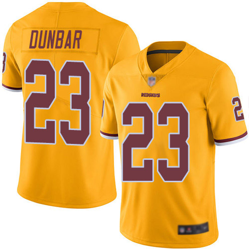 Washington Redskins Limited Gold Youth Quinton Dunbar Jersey NFL Football #23 Rush Vapor->youth nfl jersey->Youth Jersey